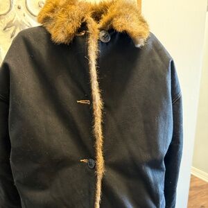 Denim & Co fur lined coat